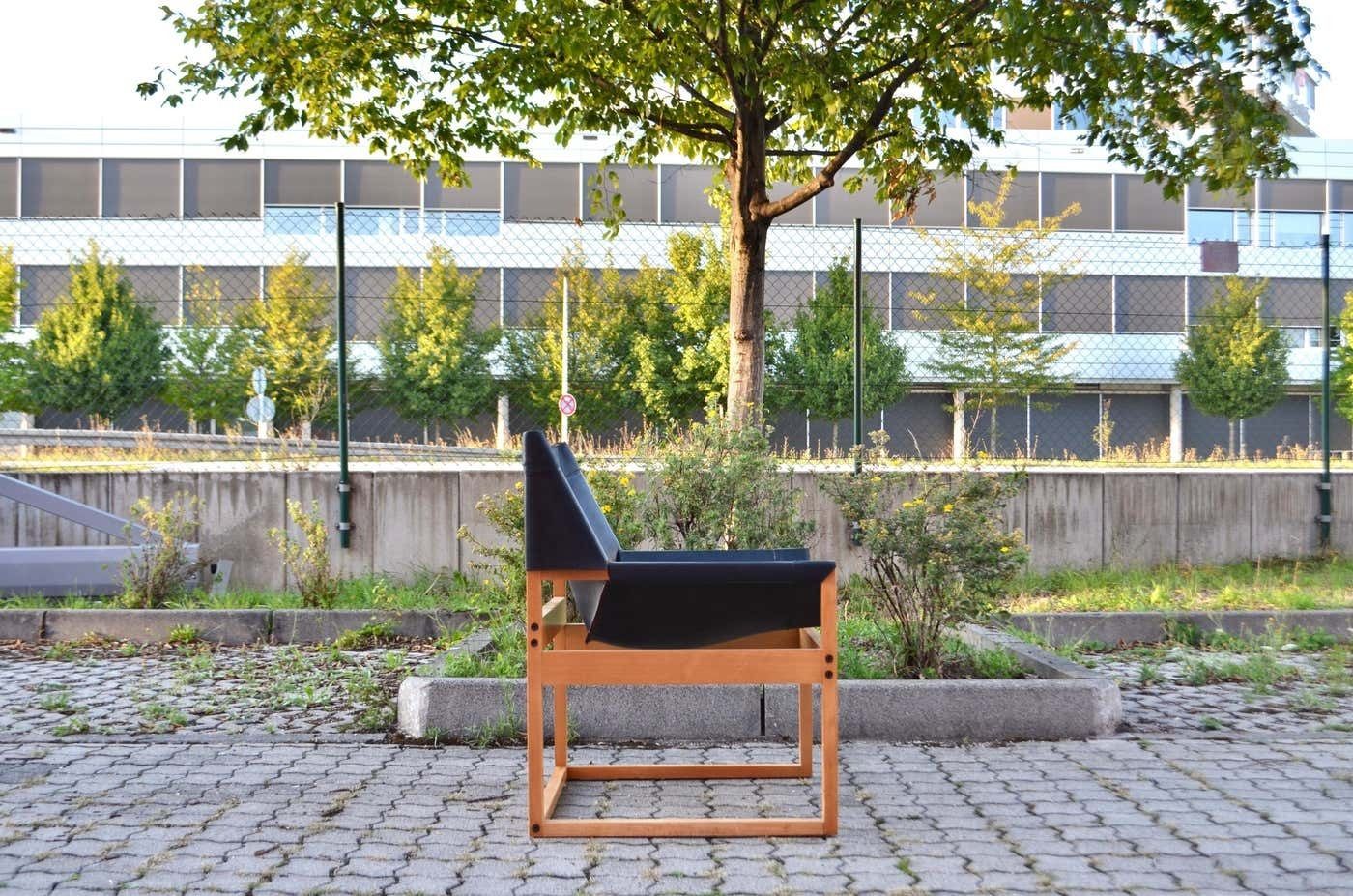 photo furniture Rainer Schell For Schlapp Möbel Modell Canto Shell Chair Saddle Leather, 1964