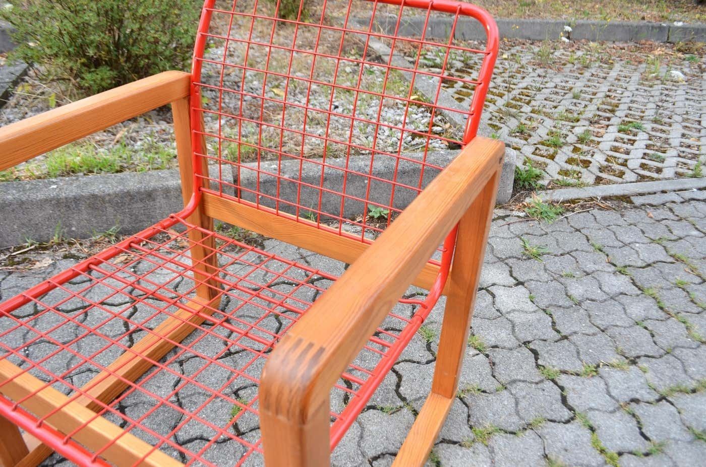 photo vinterior Vintage Ikea 1982 Model Sälen By Knut & Marianne Hagberg Pine Lounge Arm Chair
