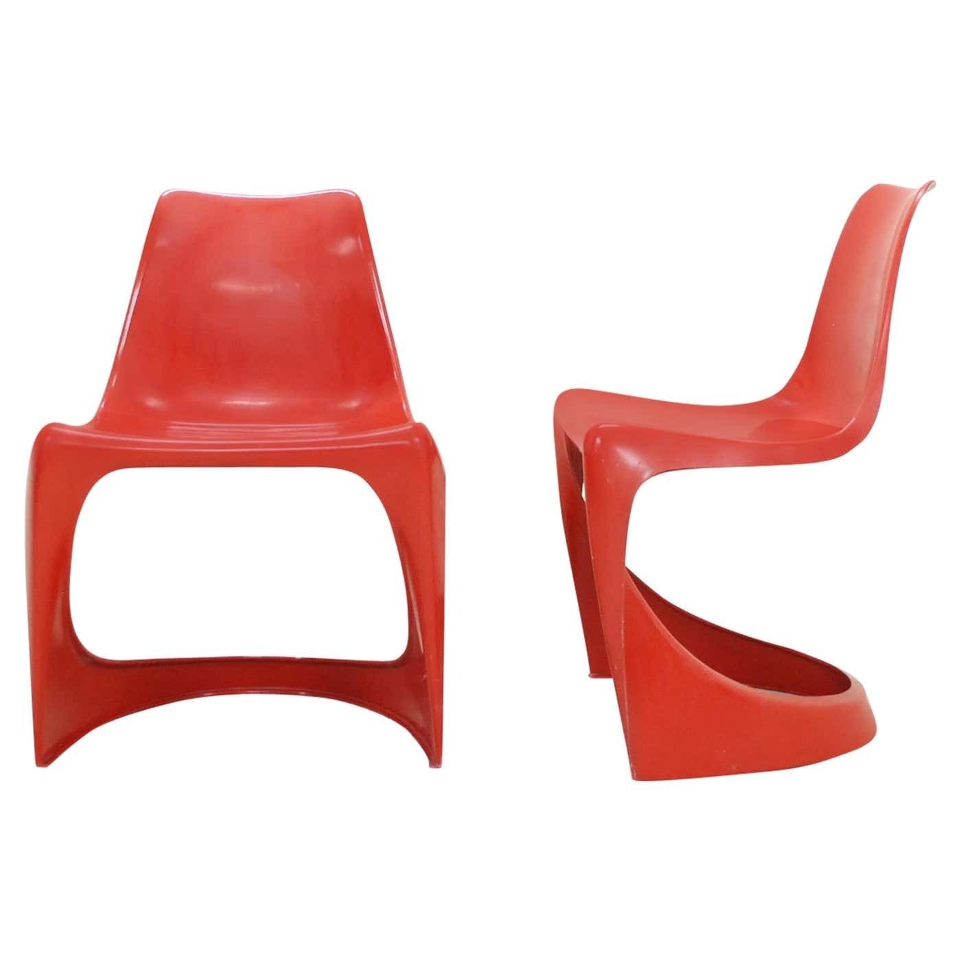 Steen Ostergaard Model 290 Pair Of Red Chair For Cado, 1970