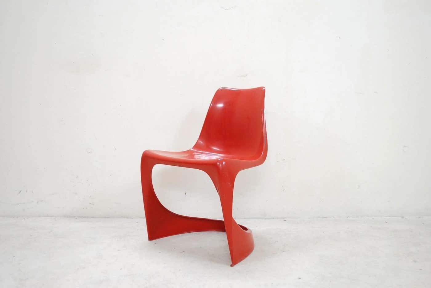 Steen Ostergaard Model 290 Pair Of Red Chair For Cado, 1970 photo for sale
