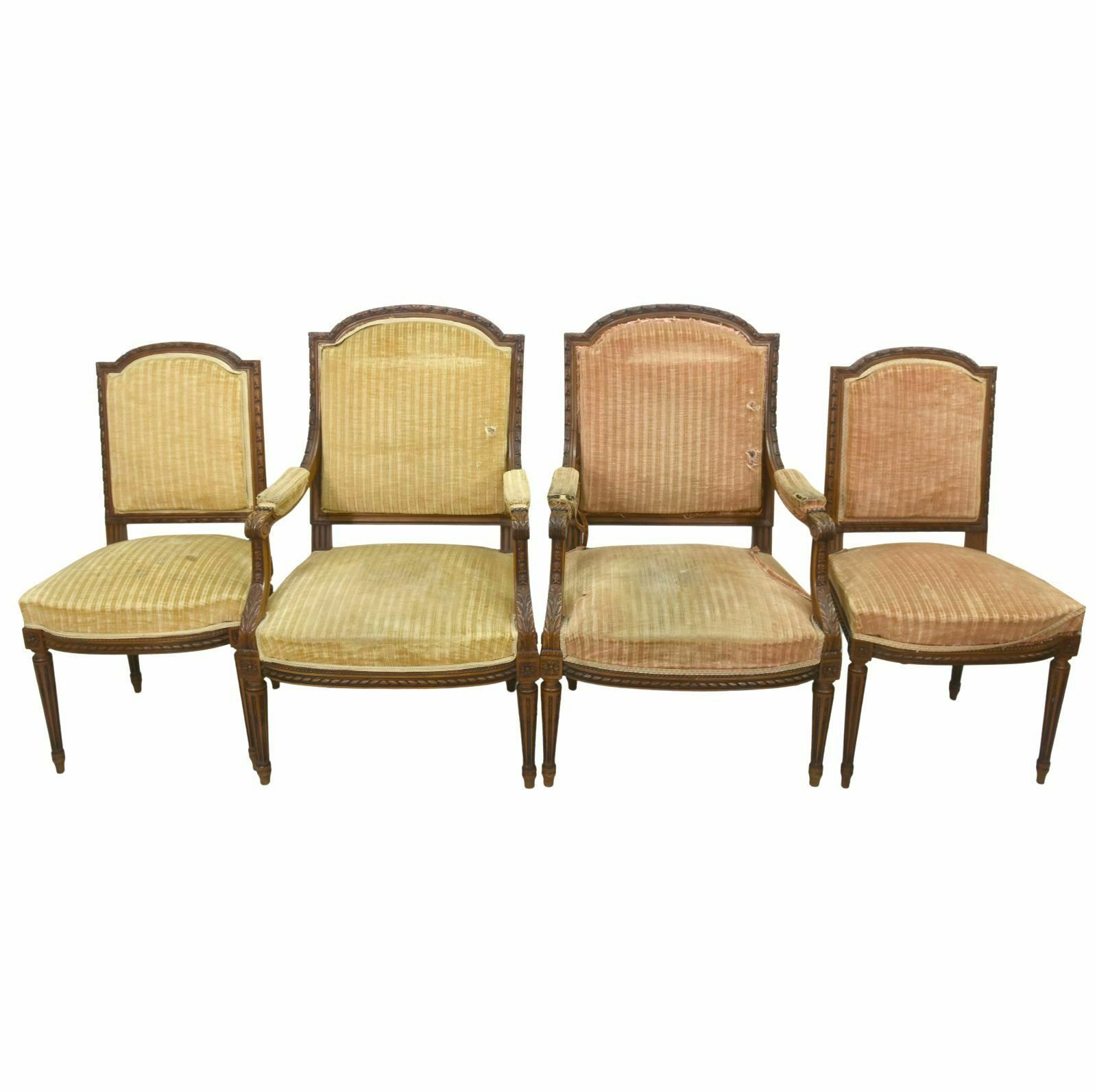 Living Room With Louis XVI Style Chairs And Armchairs 4 Pieces Late 19th Century In Walnut photo furniture