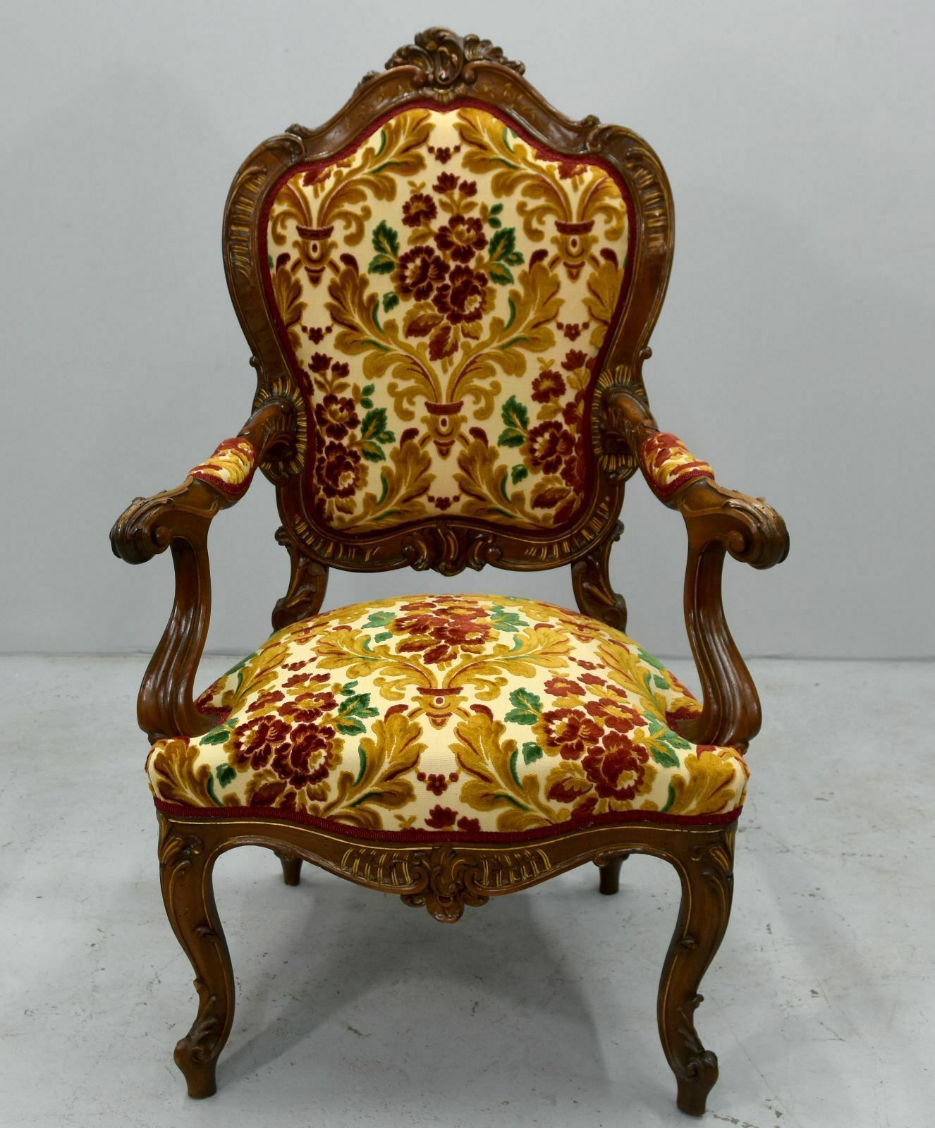 Louis XV Style Carved Walnut Armchairs Late 19th Century (Pair) photo furniture