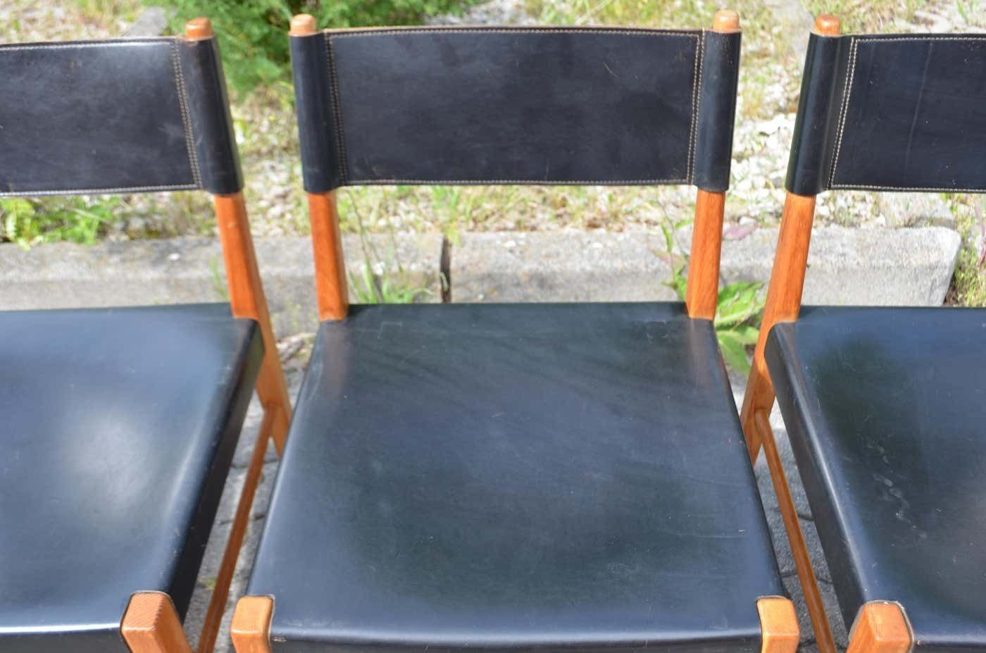 Helmut Magg Mid Century Model 3024 Oak Leather Dining Chair Deutsche Werkstätten photo buy