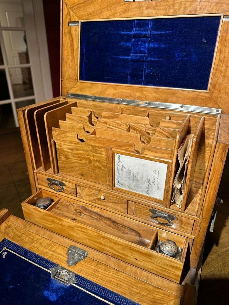 Vintage Olive Writing Box, 1900s photo vinterior