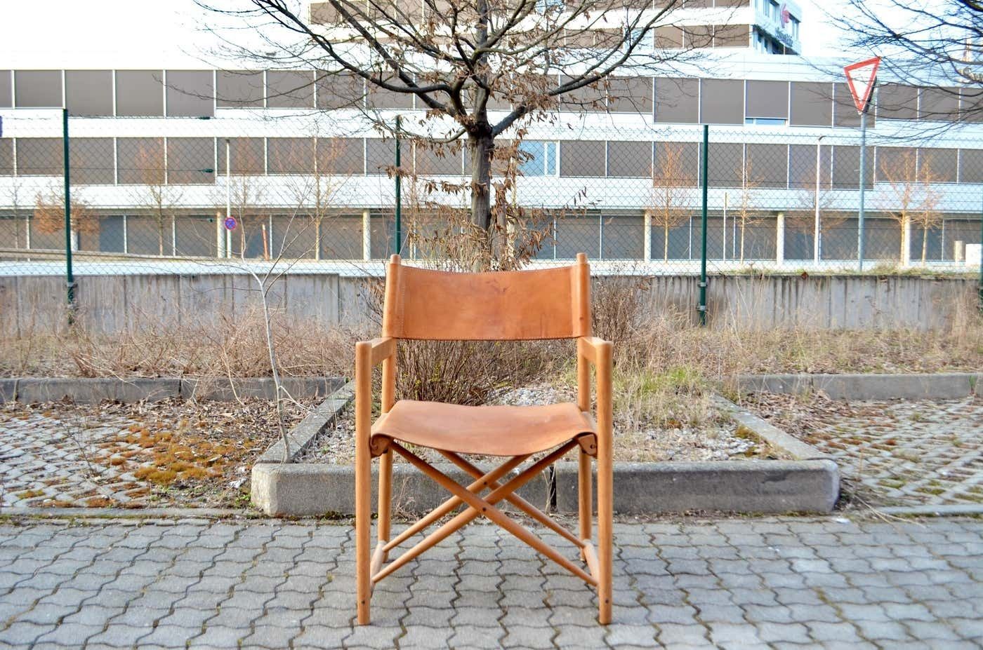 Horgen Glarus Modell 903 By Kurt Culetto Cognac Swiss Folding Spanish Chair photo vinterior