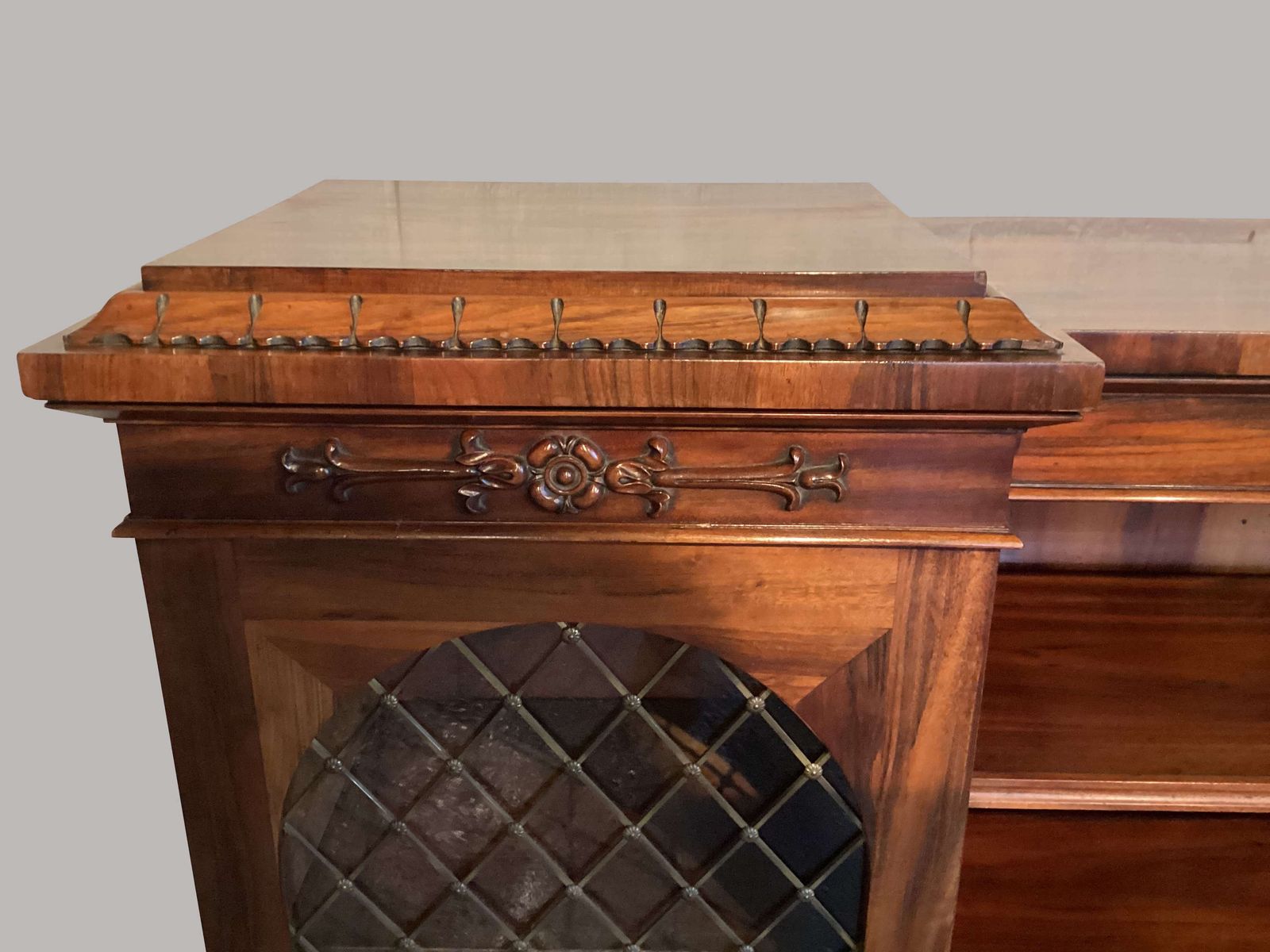 Handsome Regency Inverted Breakfront Bookcase / Cabinet photo vinterior