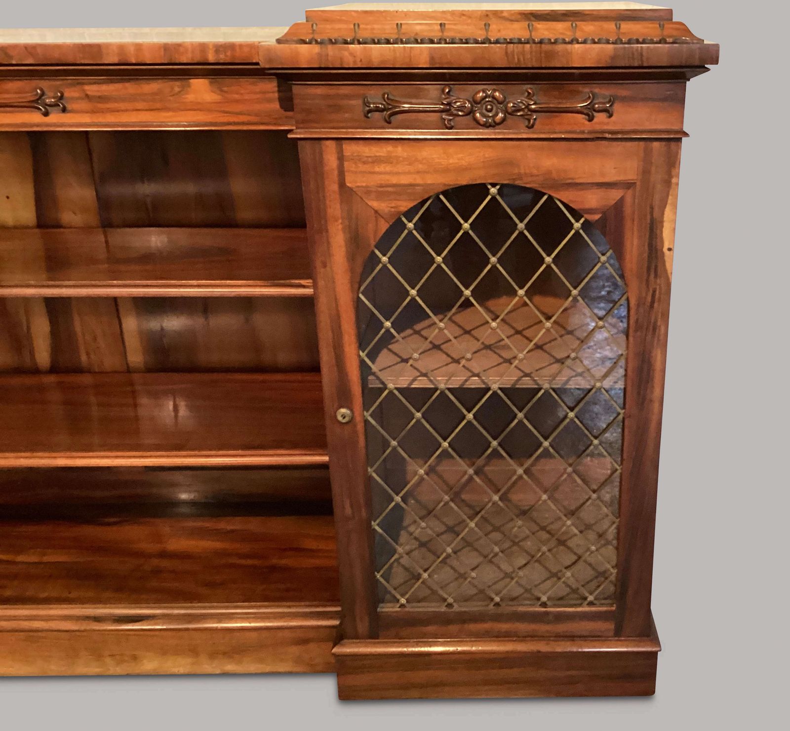 Handsome Regency Inverted Breakfront Bookcase / Cabinet photo buy