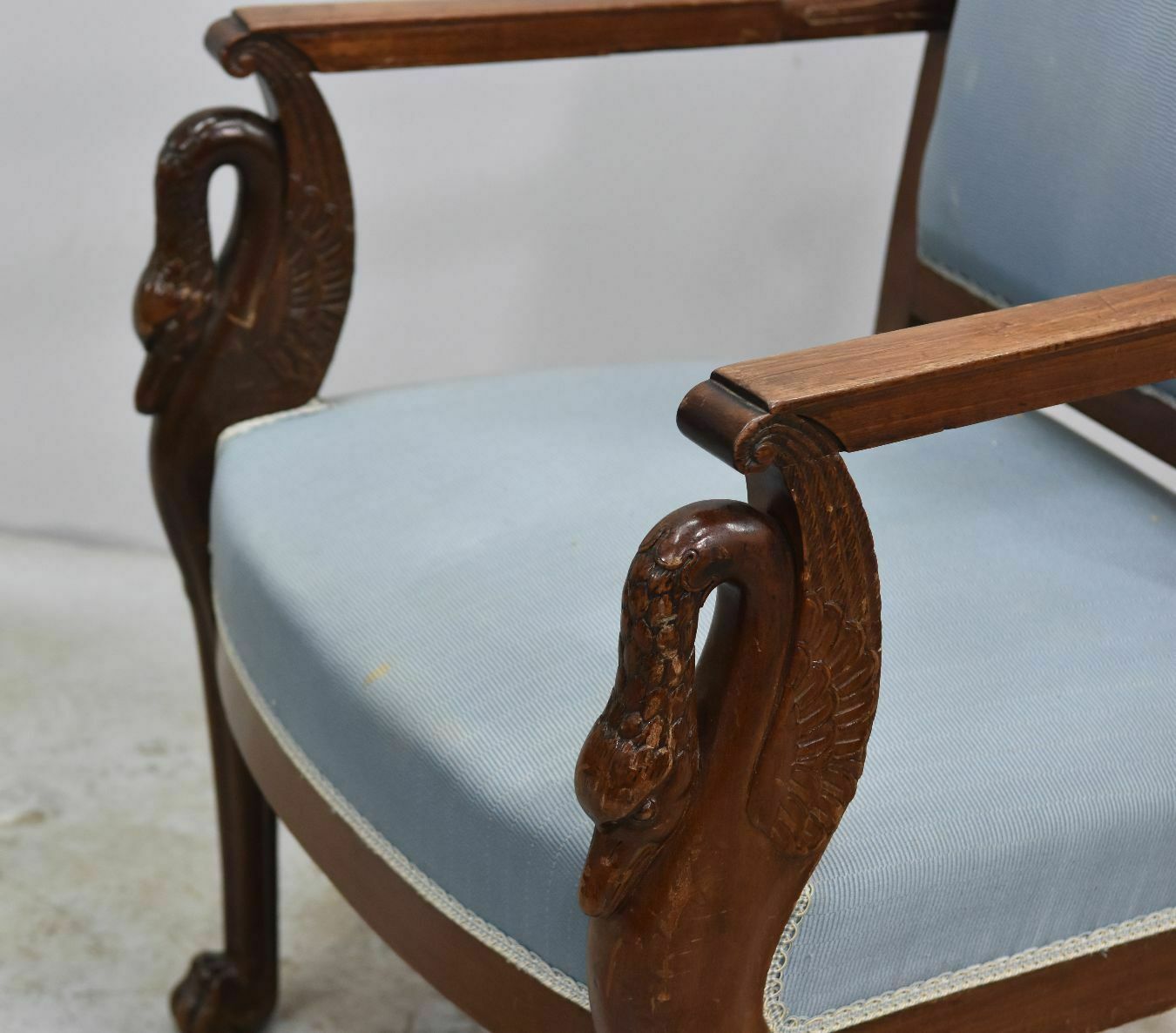 Pair Of 19th Century Mahogany Swan Neck Armchairs photo Furniture