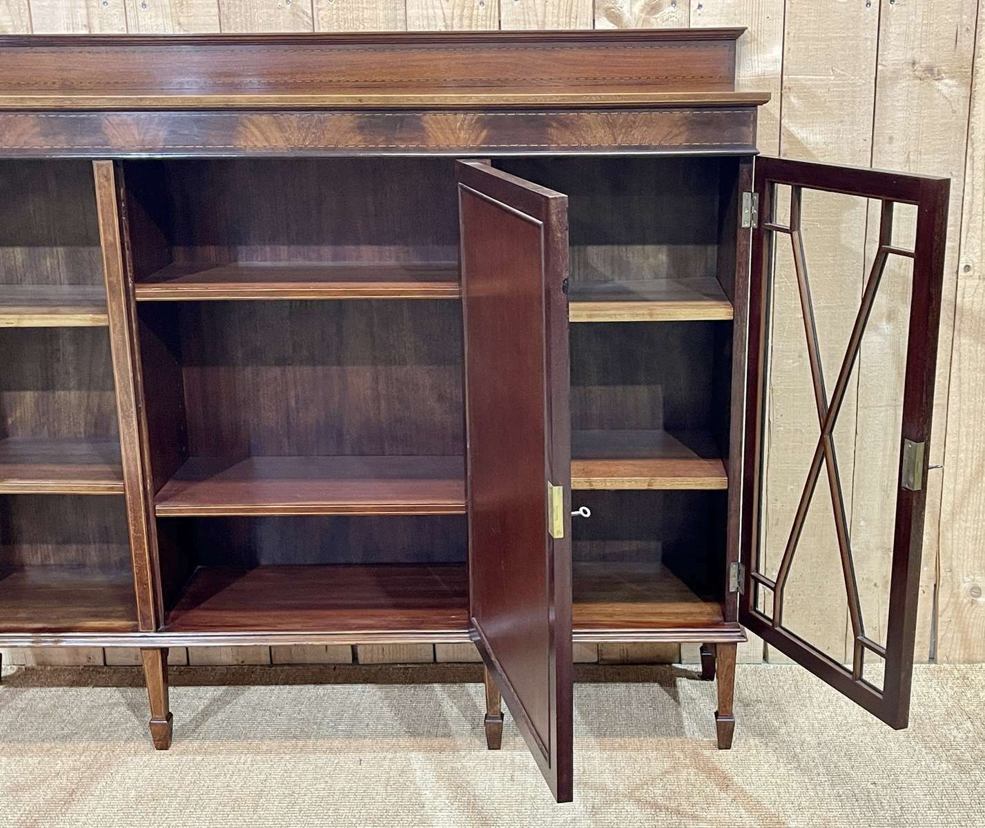 English 3 Door Mahogany Bookcase, 1950s photo Furniture