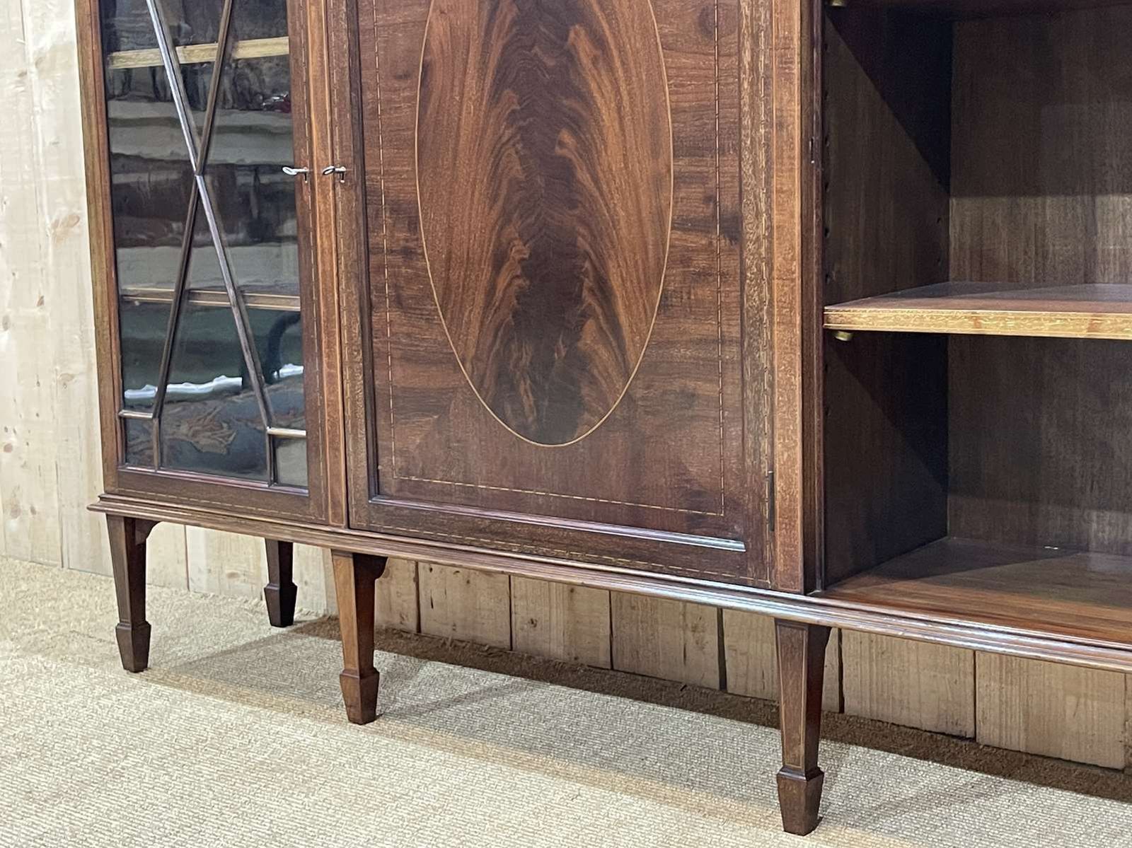 English 3 Door Mahogany Bookcase, 1950s photo vinterior