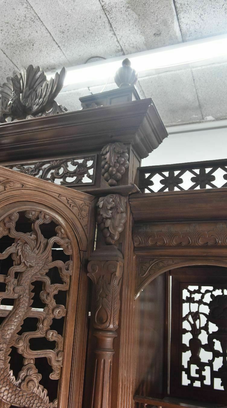 photo vintage Spectacular Bahut Two Indochinese Bodies Decorated With Rosewood Dragons