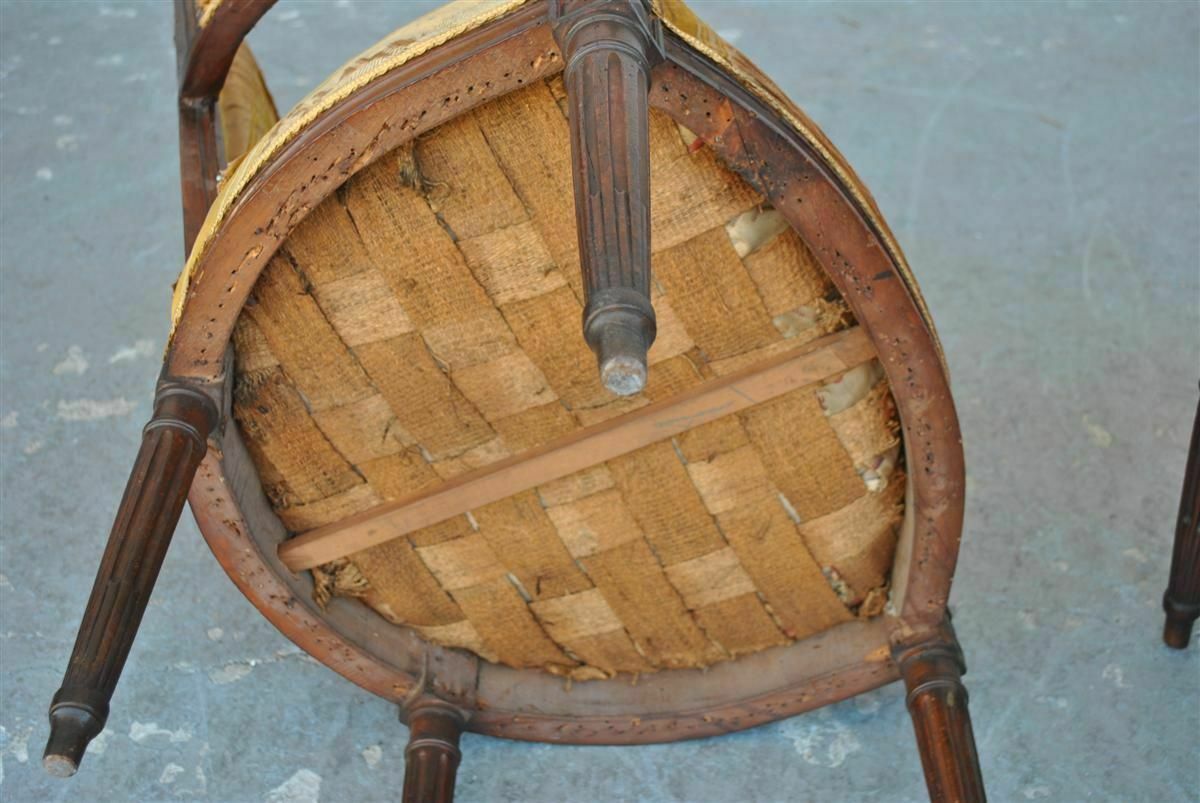 Furniture 18th Century Louis XVI Style Armchairs To Restore (Set Of 3) photo