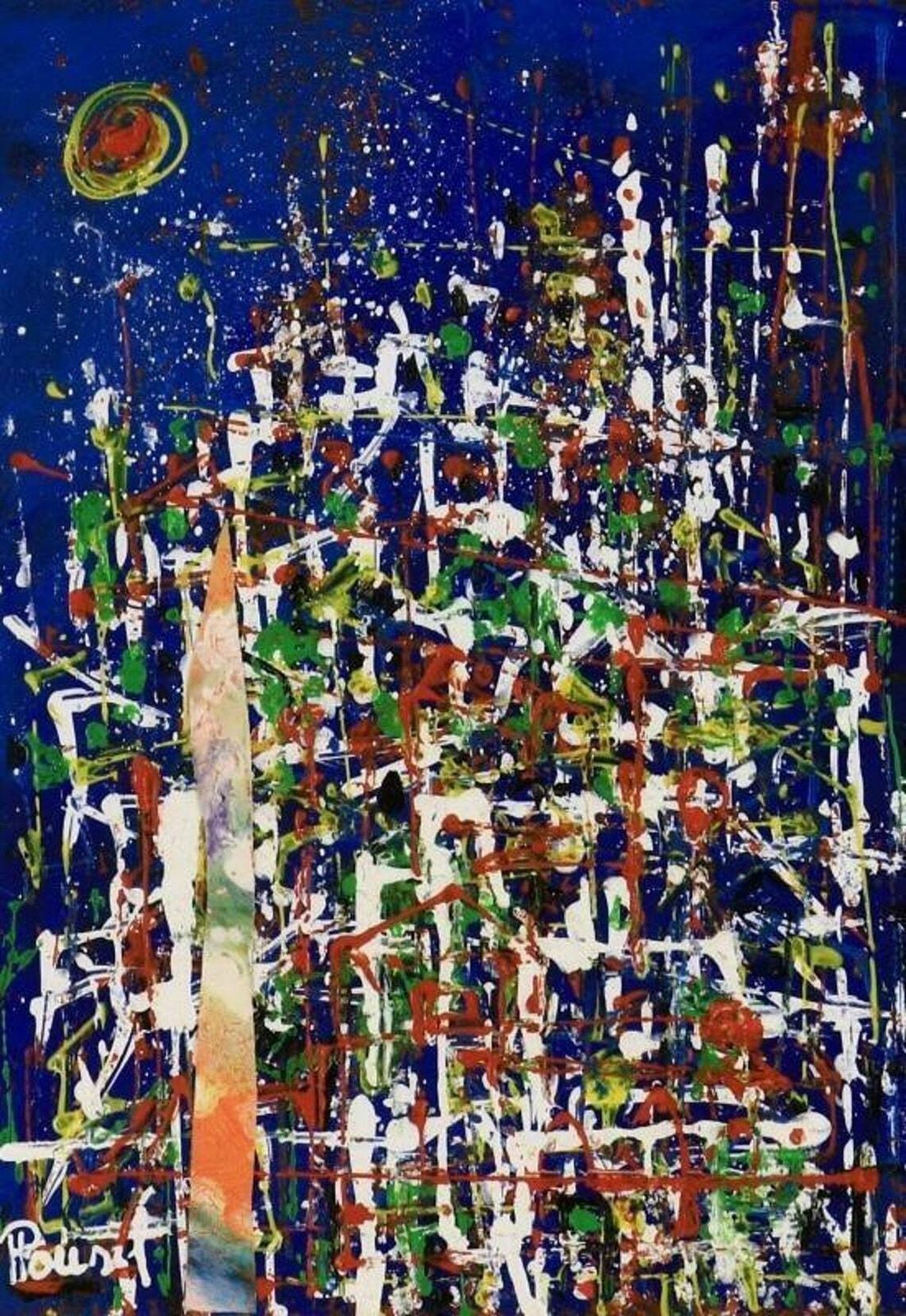 Oil Painting. (Signed), "Favela" Oil Painting Original photo furniture