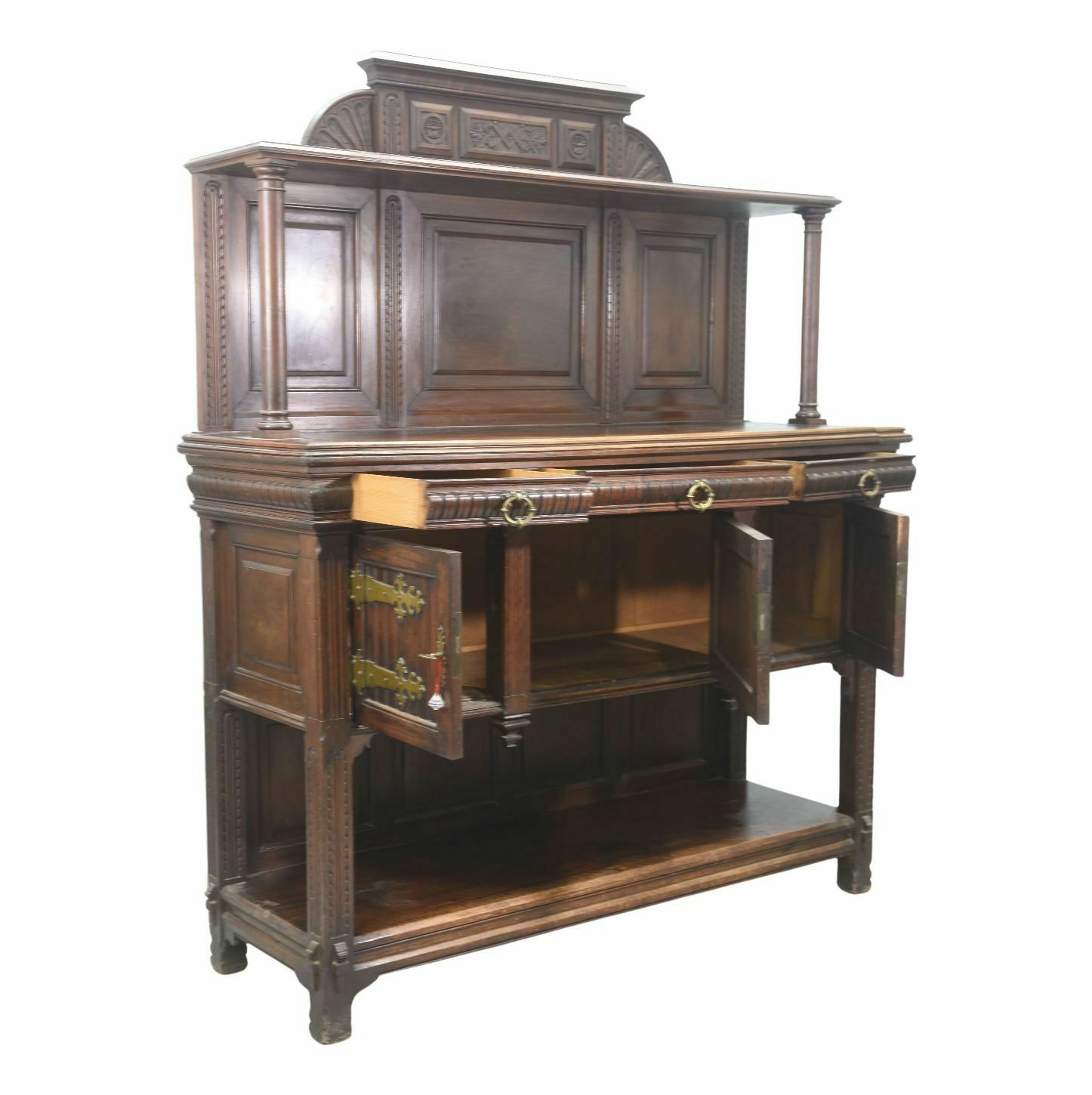 Trolley Body In Walnut Gothic Style Late 19th Century