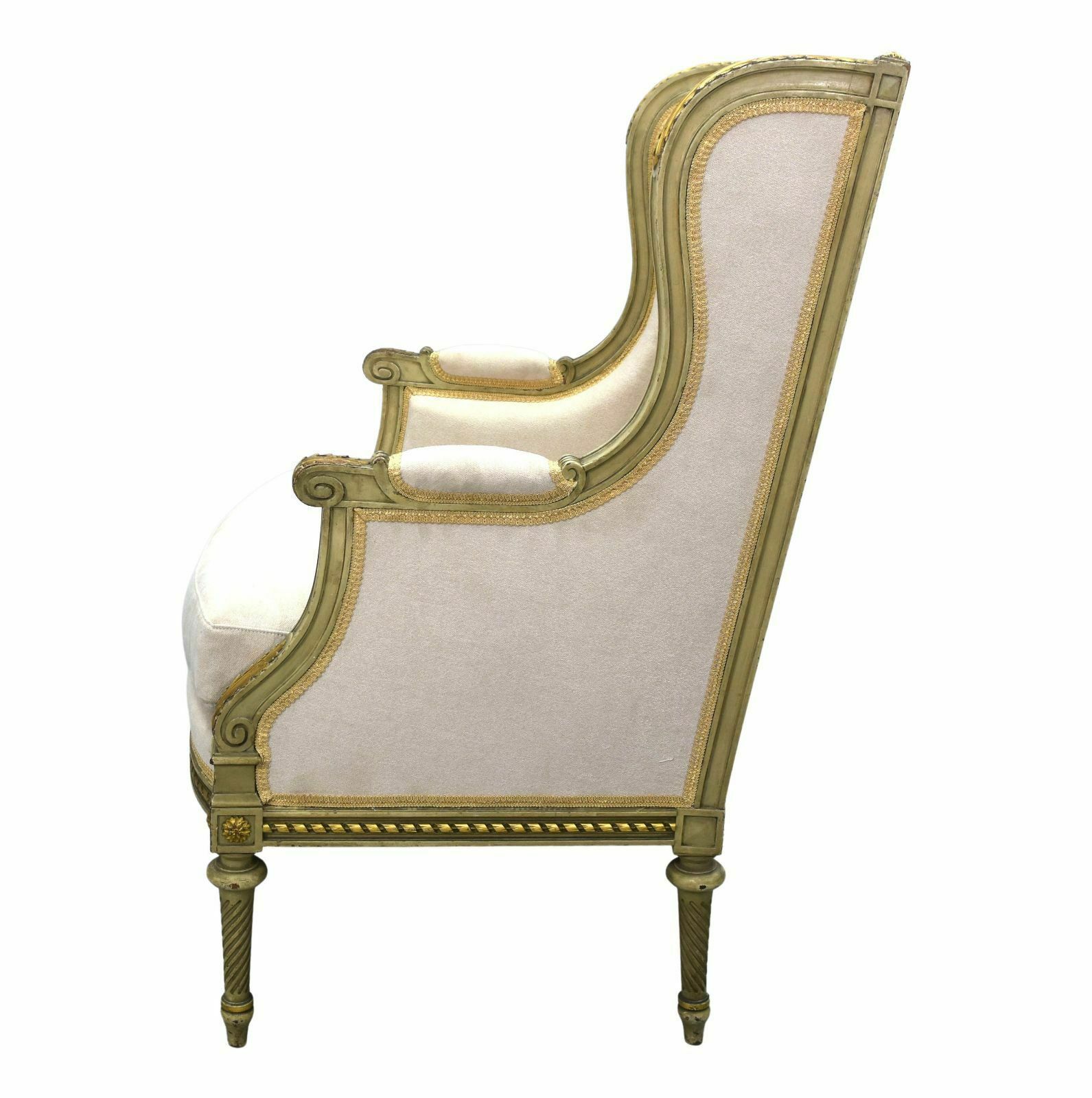 Louis XVI Style Gilded Shepherdess Armchair Late 19th Century photo for sale