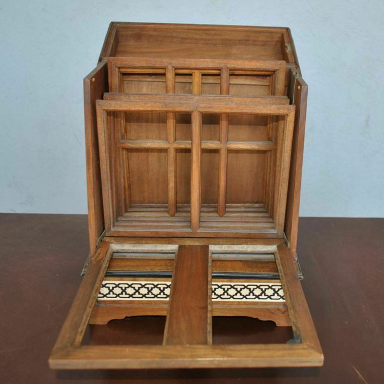 Multiple Photo Frames In Wood And Inlays, Early 20th Century, Oriental Style photo furniture