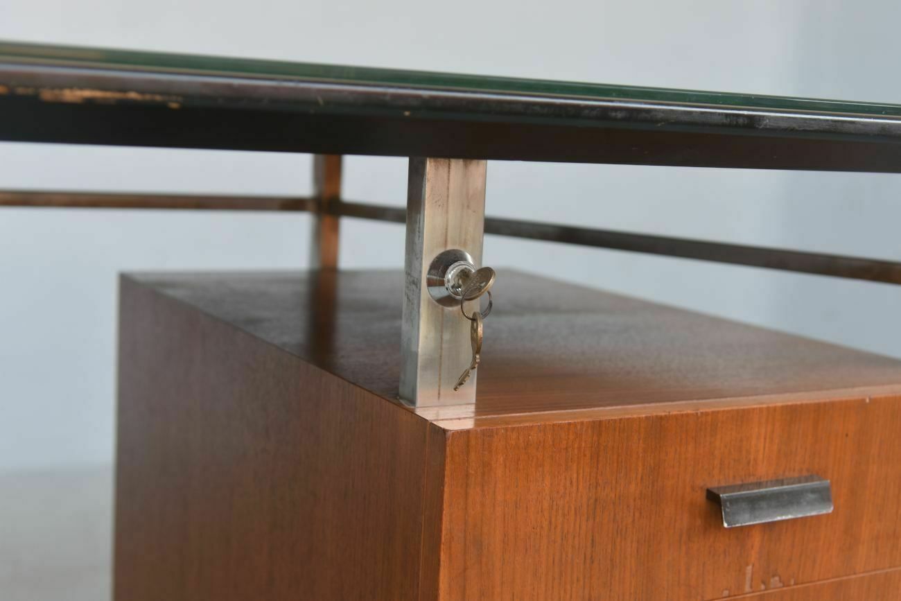 Rosewood And Chrome Presidential Desk 1960s photo vinterior
