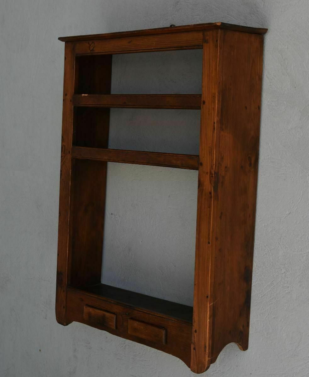 Rustic 1900 Pitch Pine Shelf, 1900s photo furniture