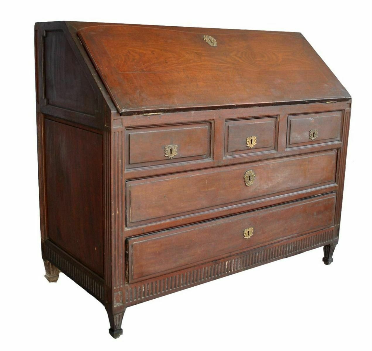 18th Century Sloping Desk In Mahogany And Bronze