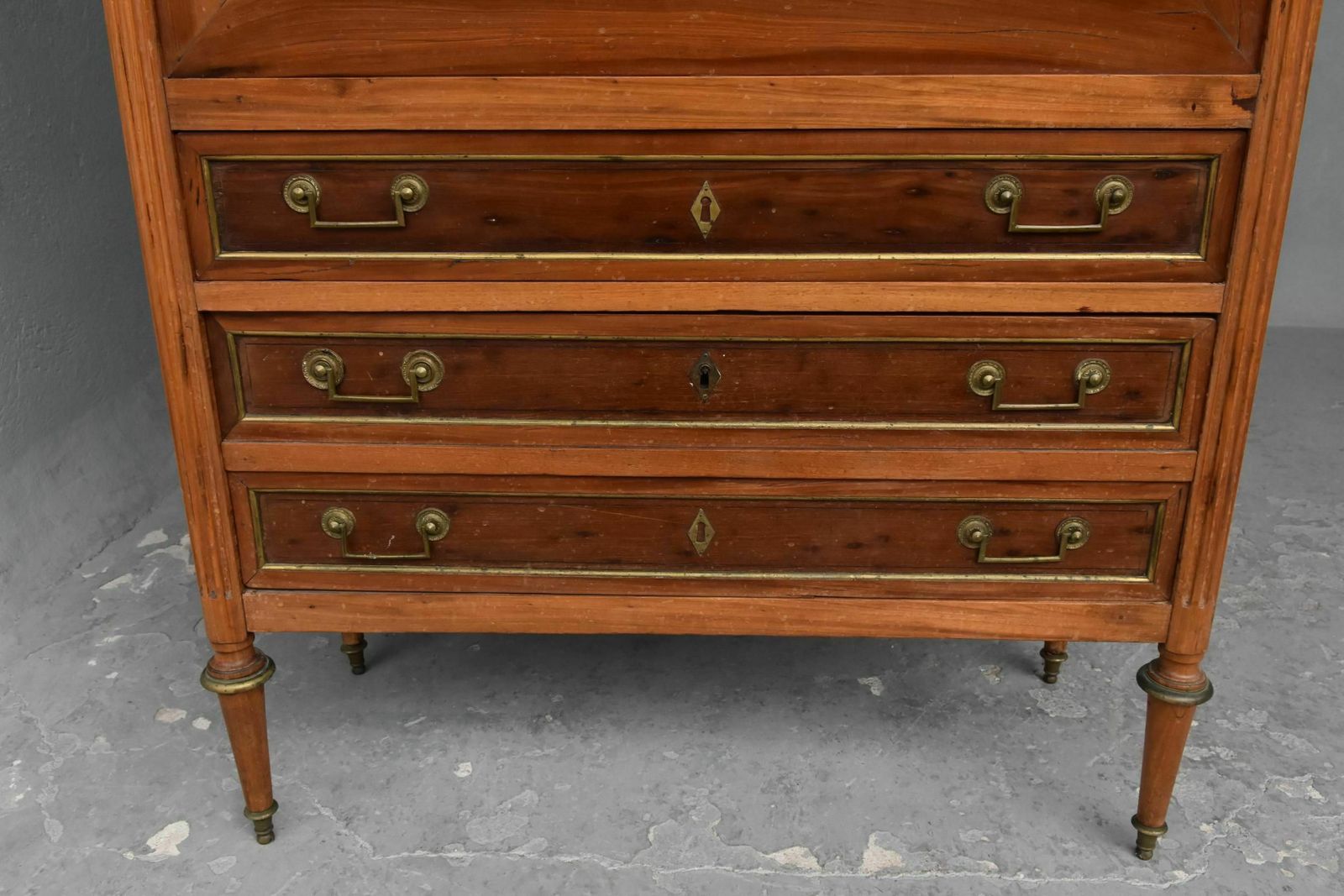 Secretary Desk With 18th Century Mahogany Doors And Cloverleaf Locks photo for sale