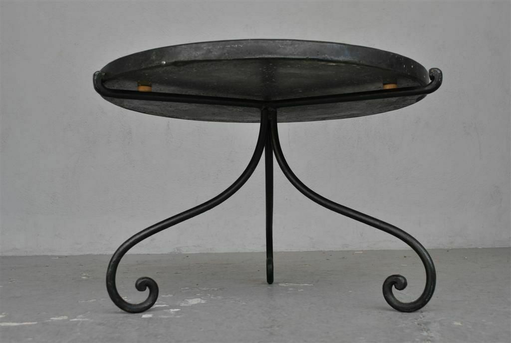 Wrought Iron Coffee Table 1940 Style Onyx Top With Inlays photo furniture