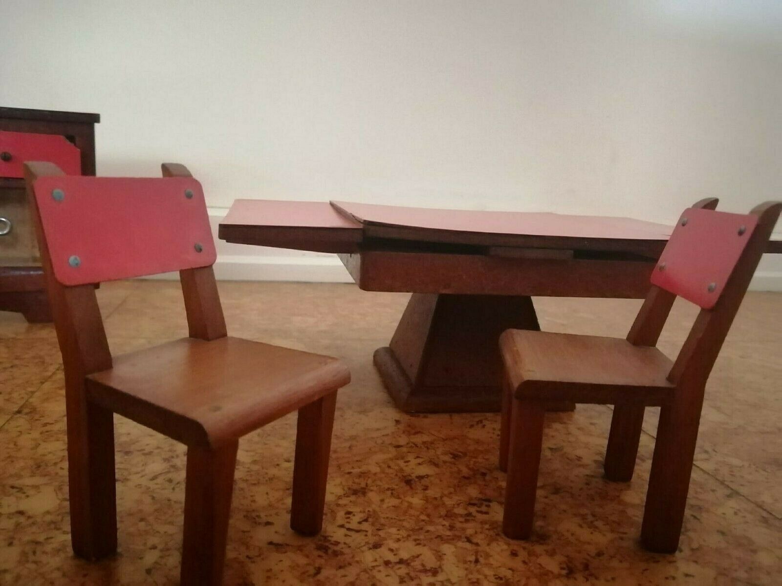 Set Of Miniature Kitchen From The 60s. In Wood, Glass And Formica. Very Rare photo vinterior