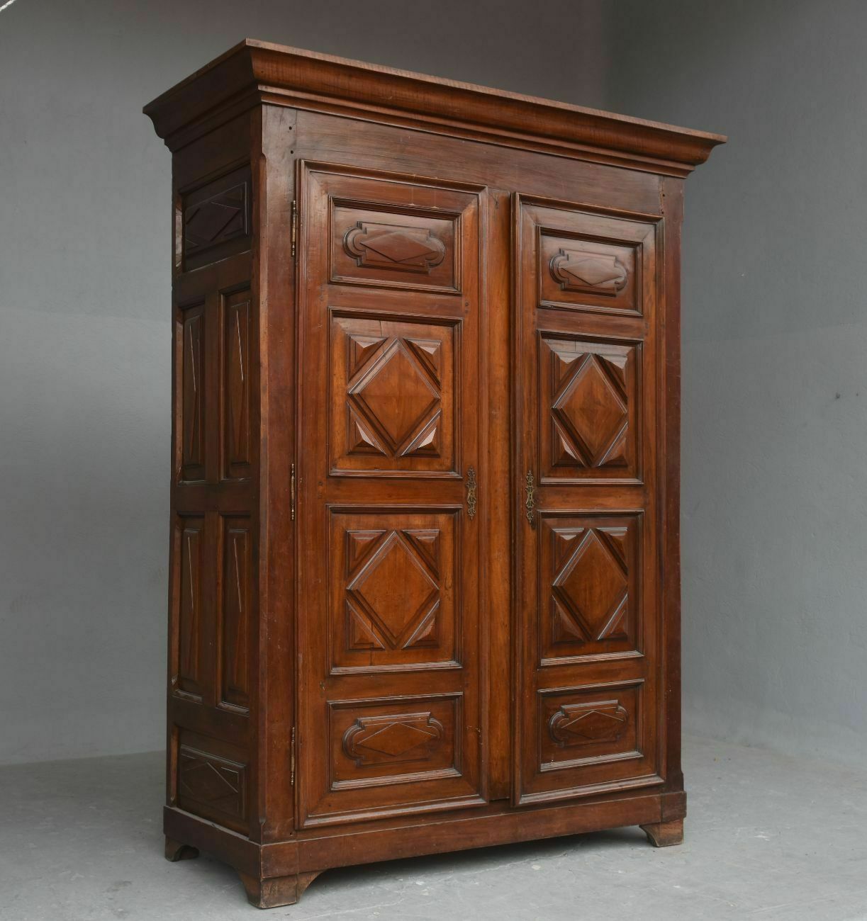 Eighteenth Century Walnut Cabinet With Diamond Tipped photo 2052.0