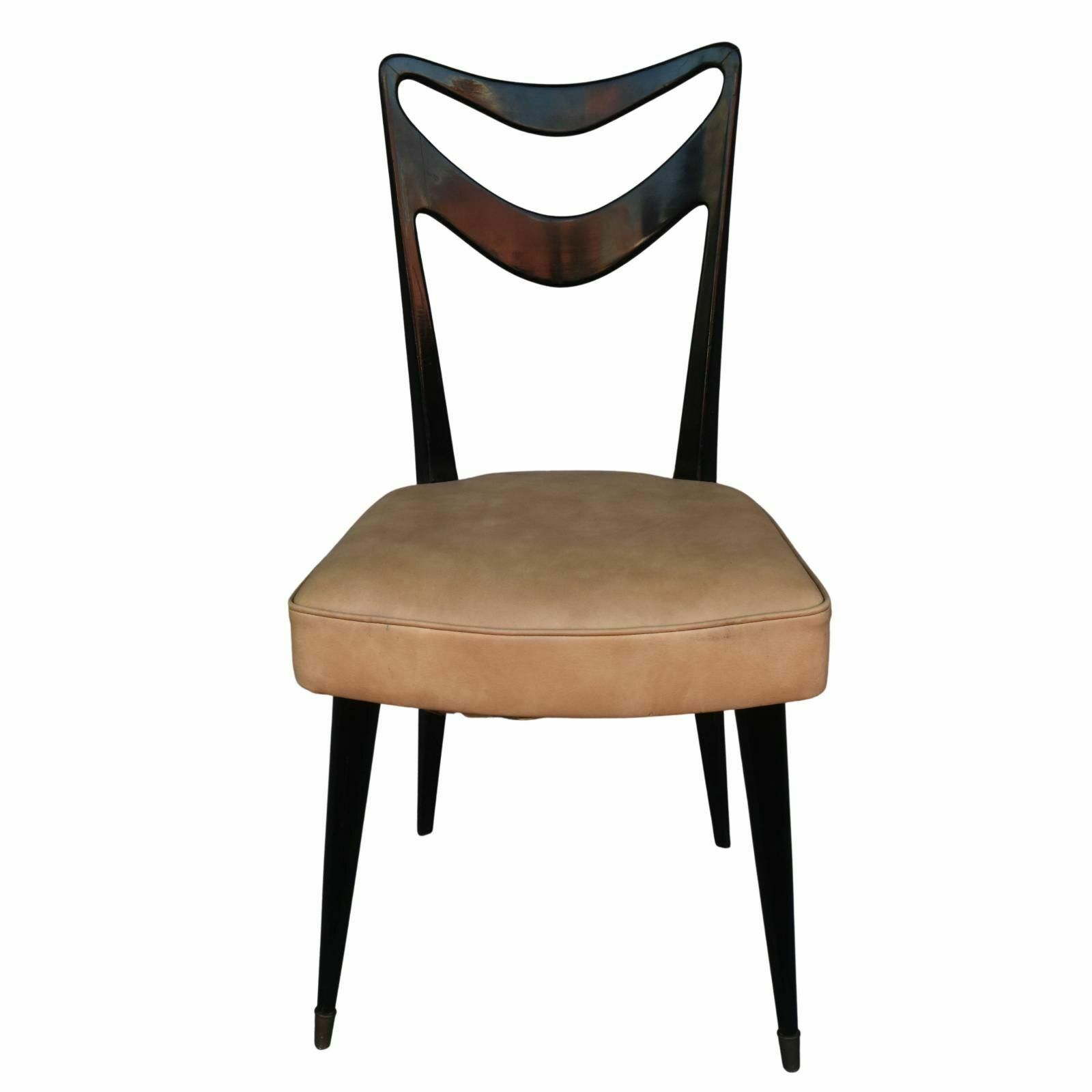 Italian Chairs 1950 Black Lacquered (Set Of 6) photo furniture