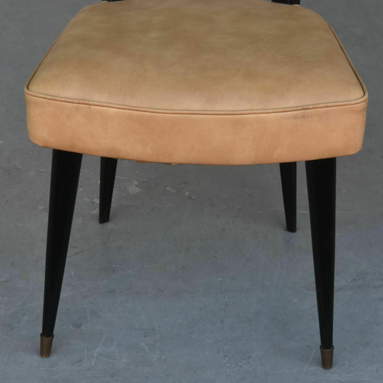 Italian Chairs 1950 Black Lacquered (Set Of 6) photo 1944.0
