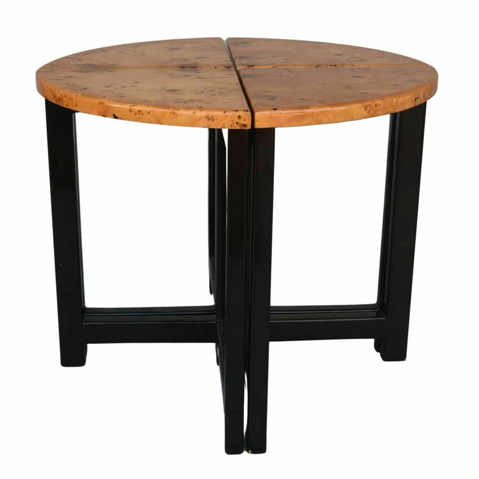 Vintage 1980 Walnut Burl Serving Tables (Set Of 4)
