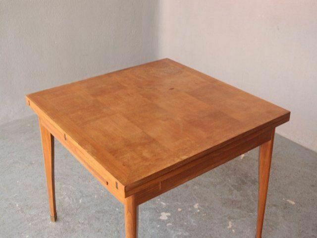 Square Folding Table In Beech 1950 photo vinterior