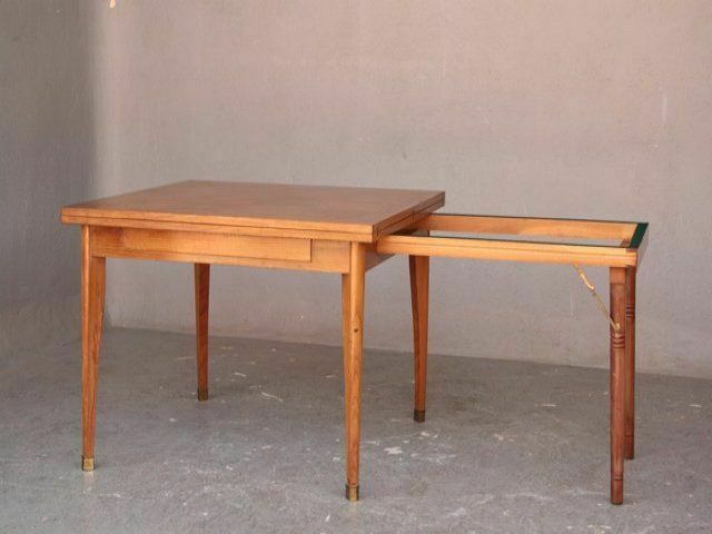 photo furniture Square Folding Table In Beech 1950