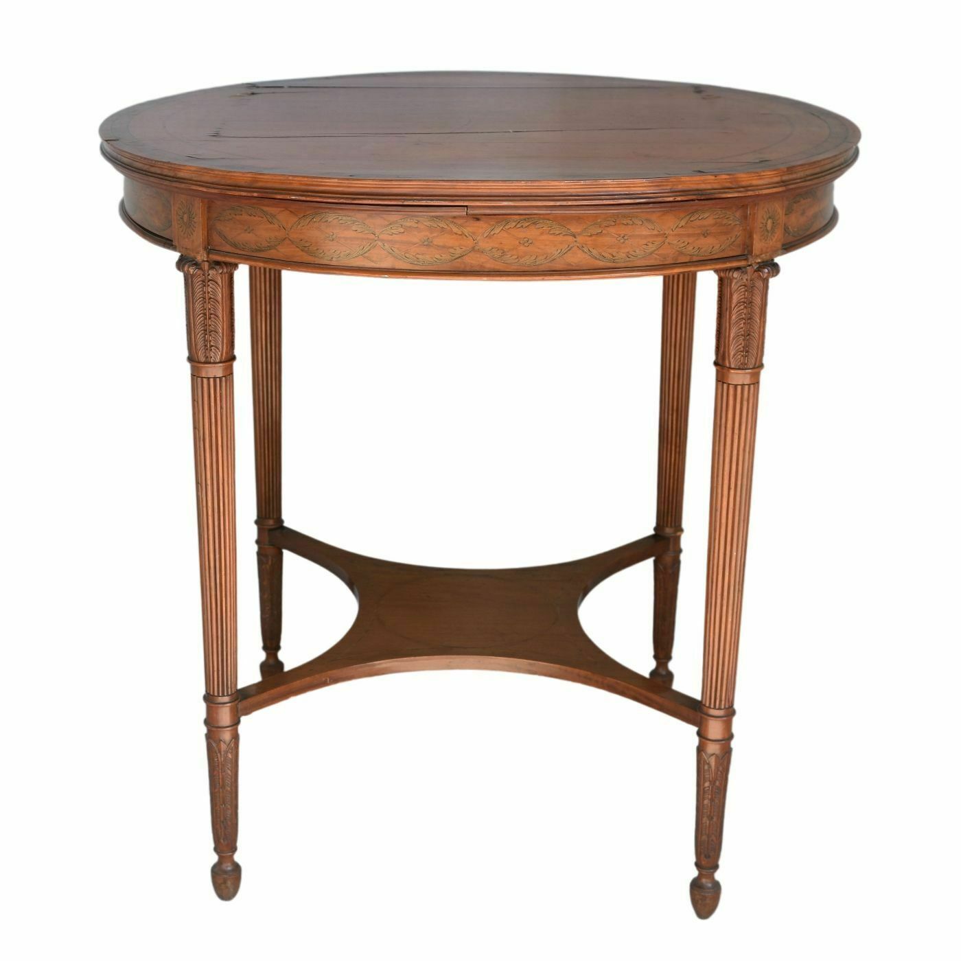 19th Century English Satinwood Pedestal Table