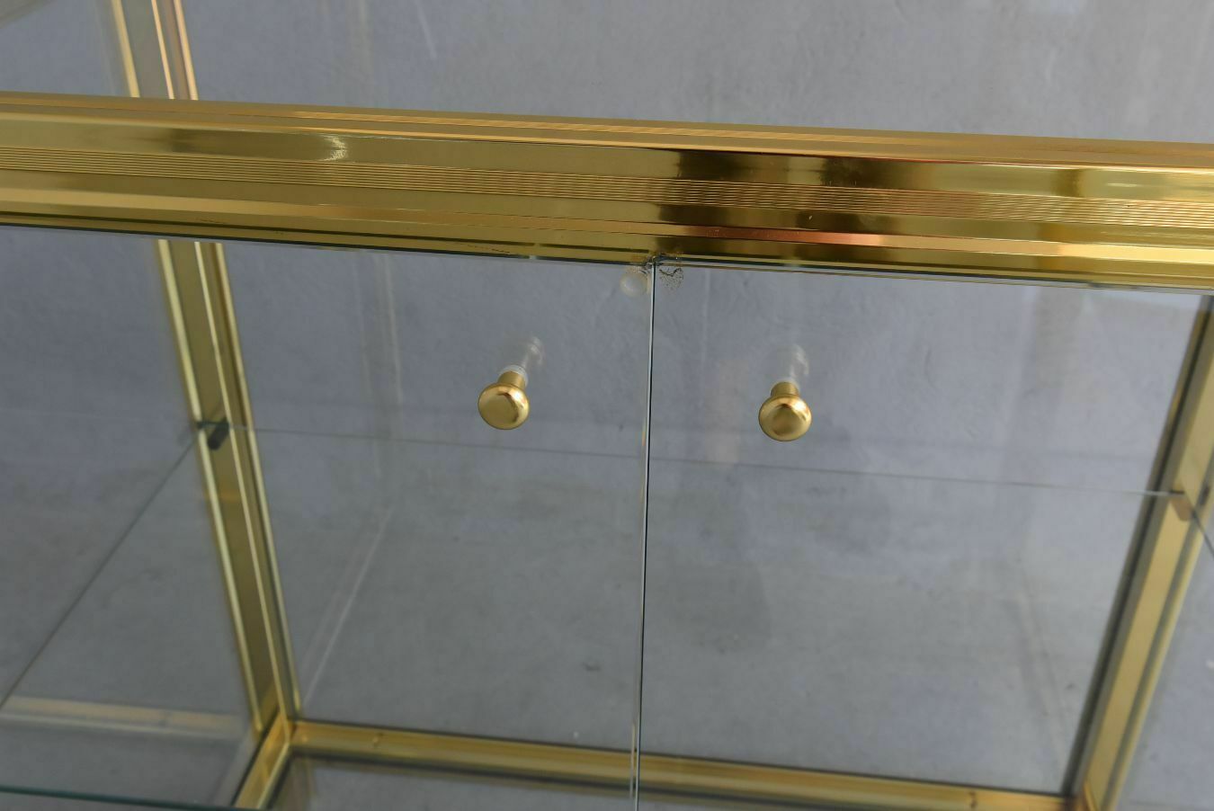 Vintage Chrome And Gold Metal Designer Display Cases (Fake Pair) photo vinterior