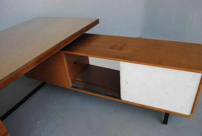 Scandinavian Presidential Desk In Teak 1960s photo Furniture