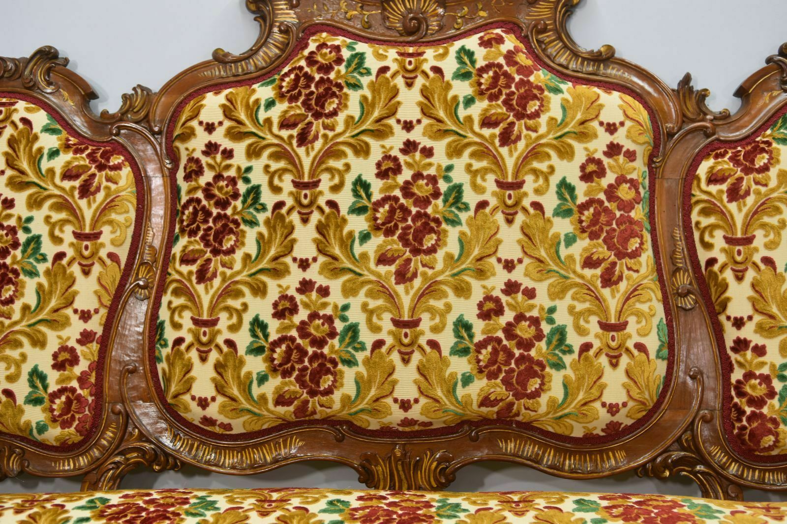 Furniture Louis XV Style Bench, Tapestry And Mirror, Late 19th Century photo