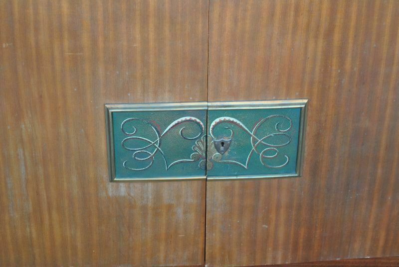 Furniture Sideboard 1940s Rosewood Top Travertine églomisé Glass photo