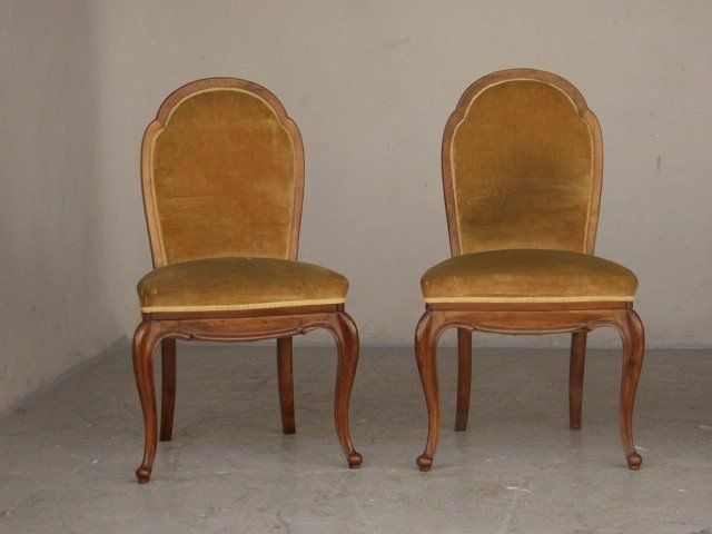 1920 Yellow Velvet Chairs (Set Of 4)