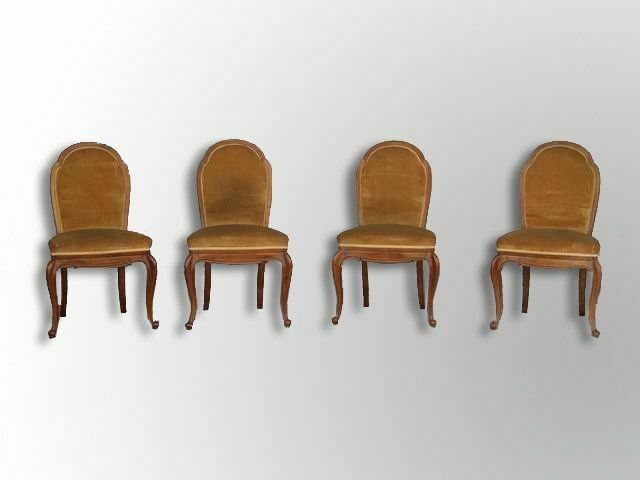 1920 Yellow Velvet Chairs (Set Of 4) photo furniture