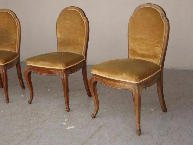 1920 Yellow Velvet Chairs (Set Of 4) photo Furniture