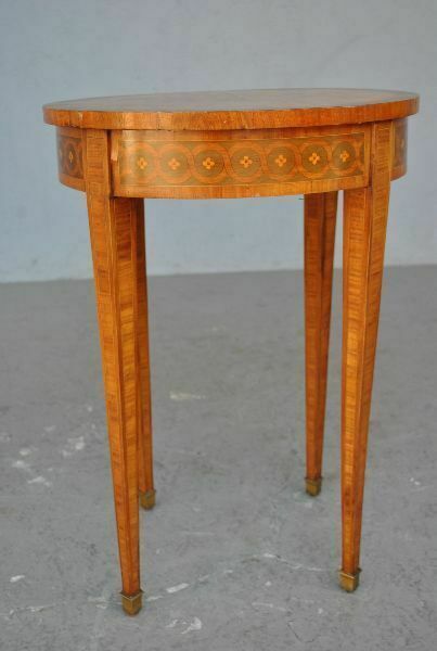 Louis XVI Style Inlaid Pedestal Table photo for sale
