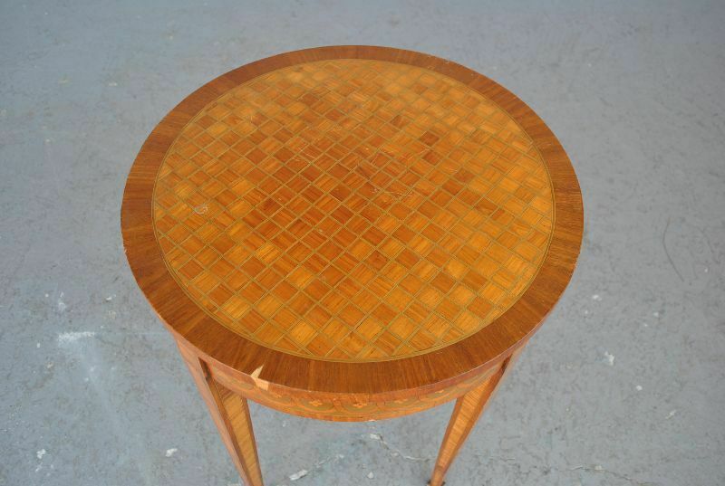 Louis XVI Style Inlaid Pedestal Table photo Home Decor
