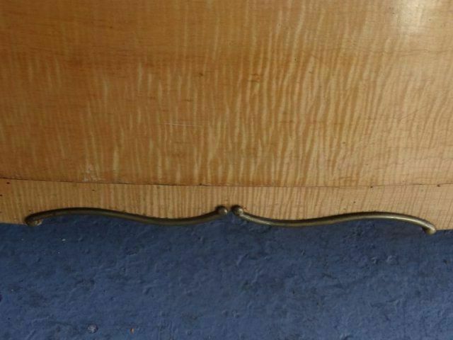 1950s Maple Bed With Pink Fabric Top photo 594.0