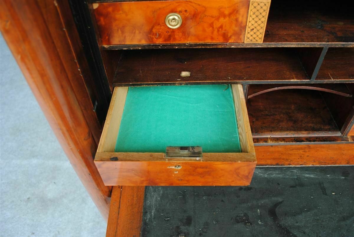 Empire Style Flamed Mahogany Secretary From The 19th Century photo vinterior