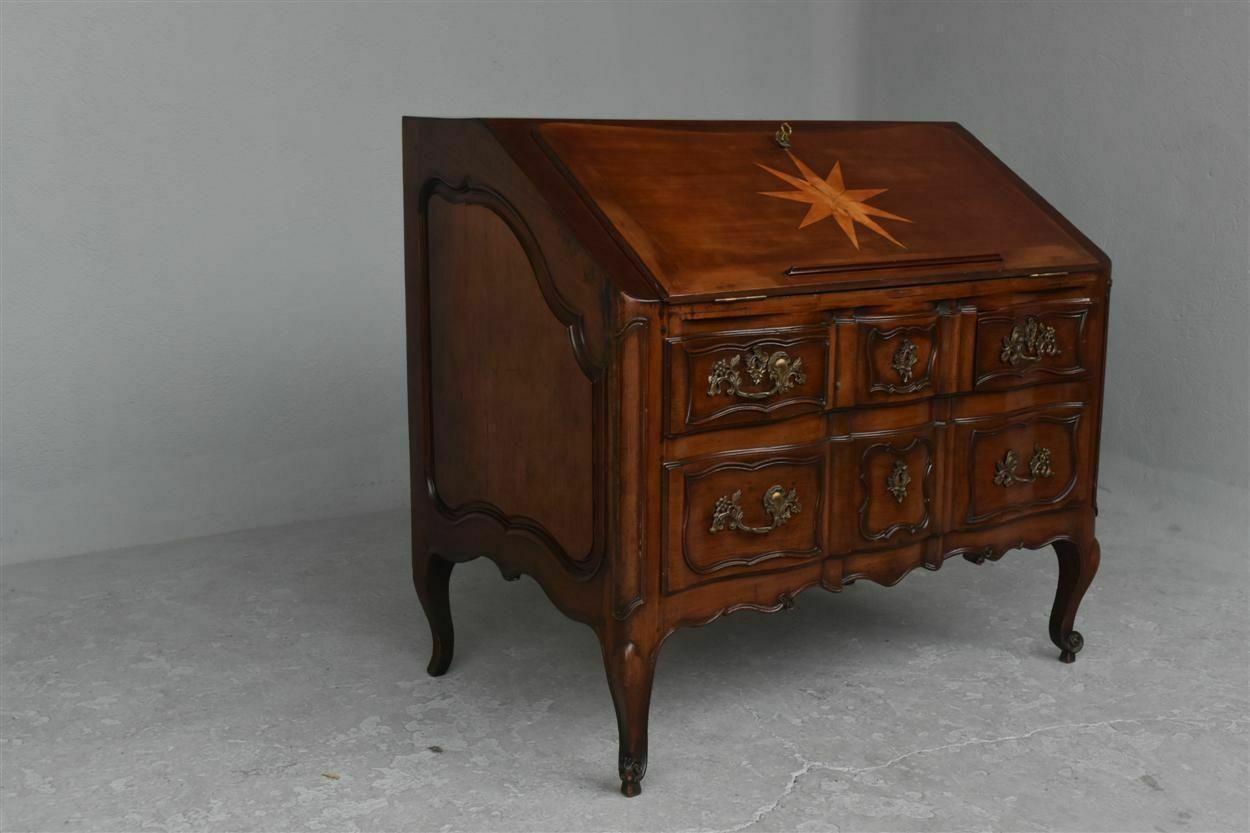 Bordeaux Scriban Secretary In Mahogany, 18th Century photo vintage