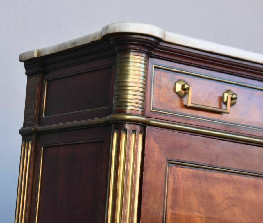 Door Secretary In Flamed Mahogany 18th Clover Locks photo for sale