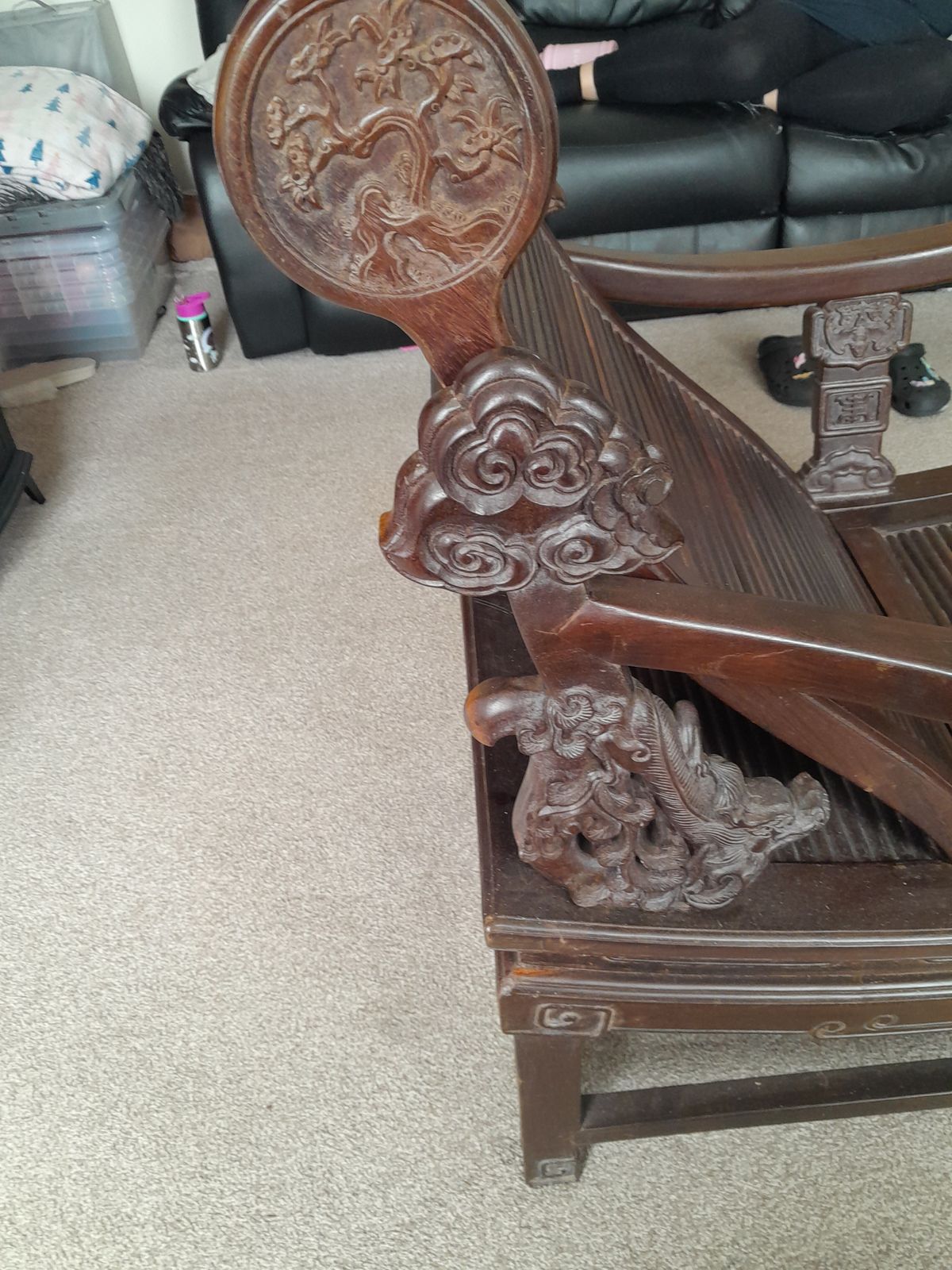 Antique Chinese/Japanese Moon Gazing Chair photo for sale