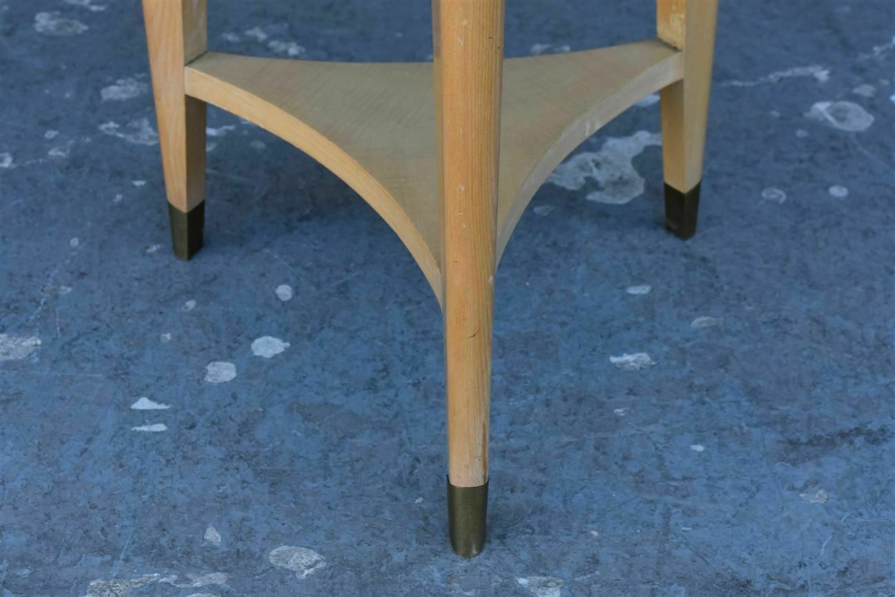 Bedside Table In Sycamore And Gilded Bronze Somno Shape 1940 photo vintage