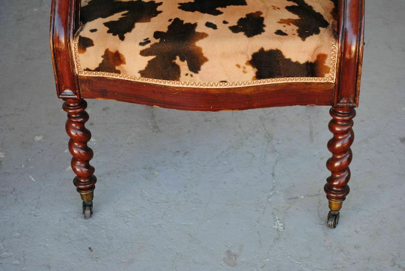 Napoleon III Period Armchairs Mahogany Spotted Velvet photo 973.0