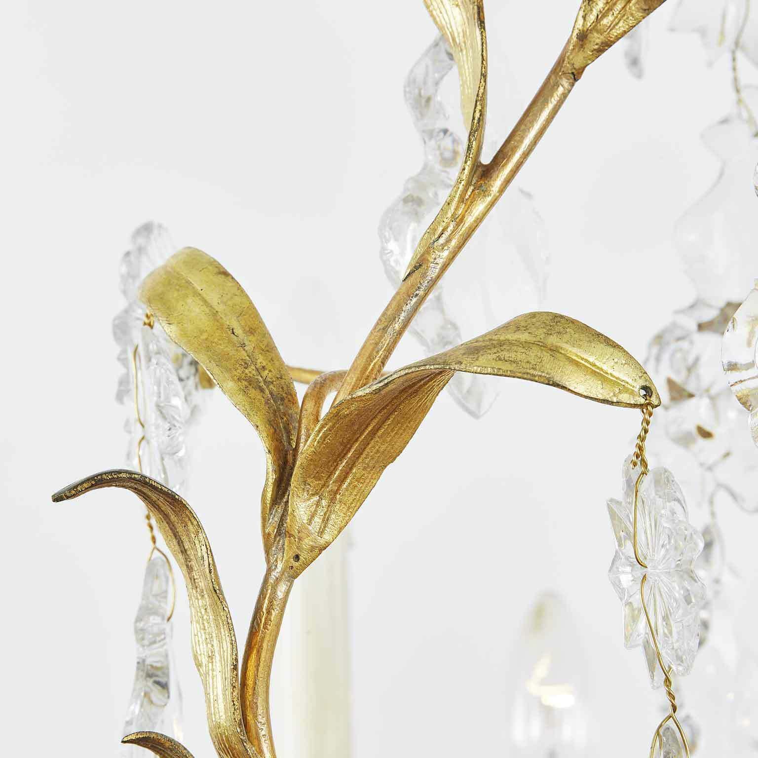 Antique French Golden Chandelier With Crystals photo buy